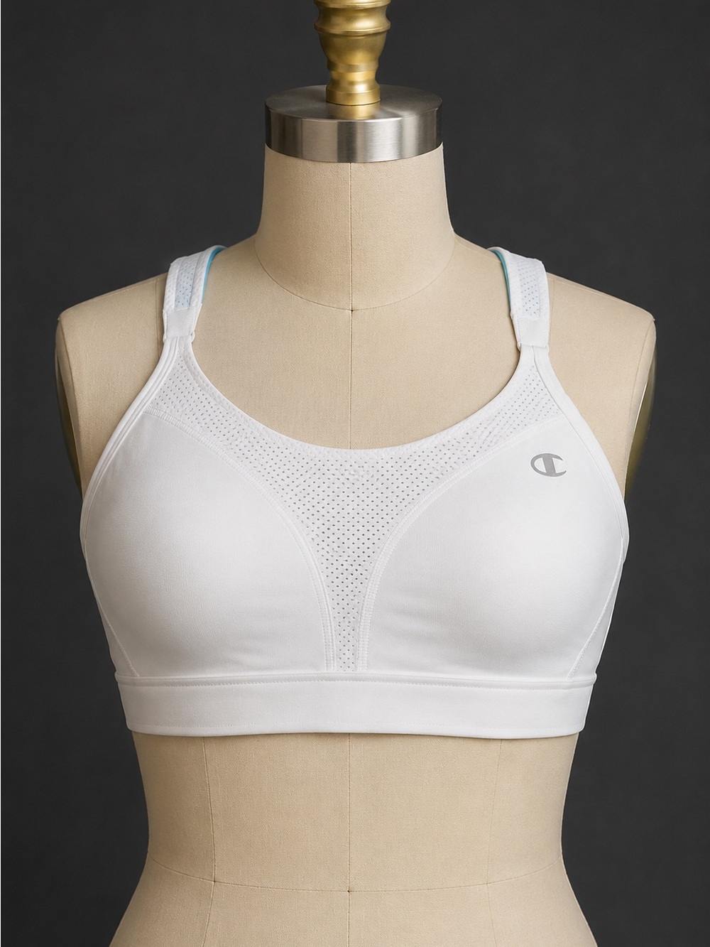 Champion Double Dry Sports Bra 36D White Spot Comfort Full Support NWT